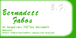 bernadett fabos business card